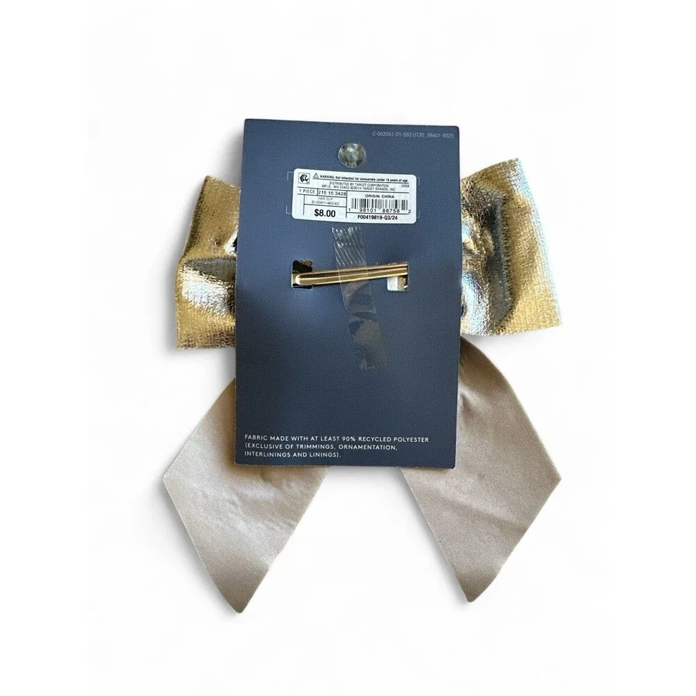 NWT 6pc Universal Thread Silver Metallic Large Hair Bows & Headbands $54 Retail